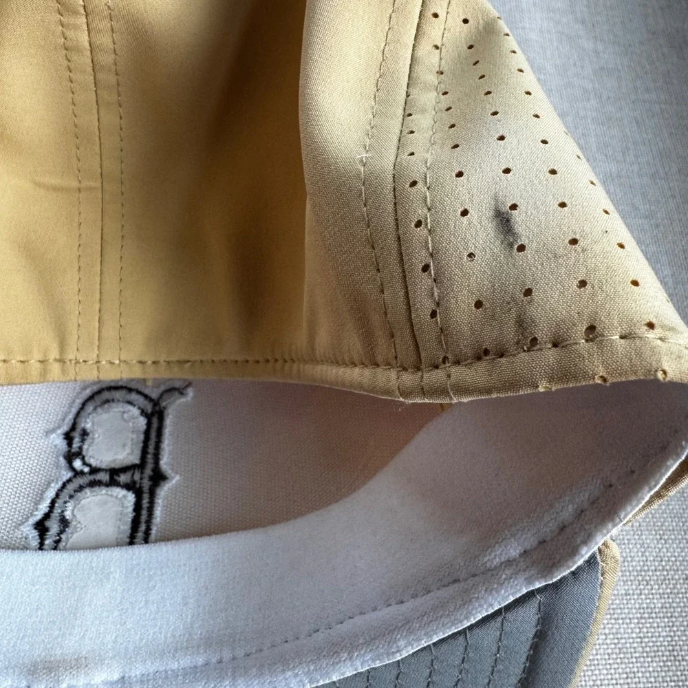 The Game Khaki Baseball Cap Old English‎ Boston Red Sox Perforated Hat Large